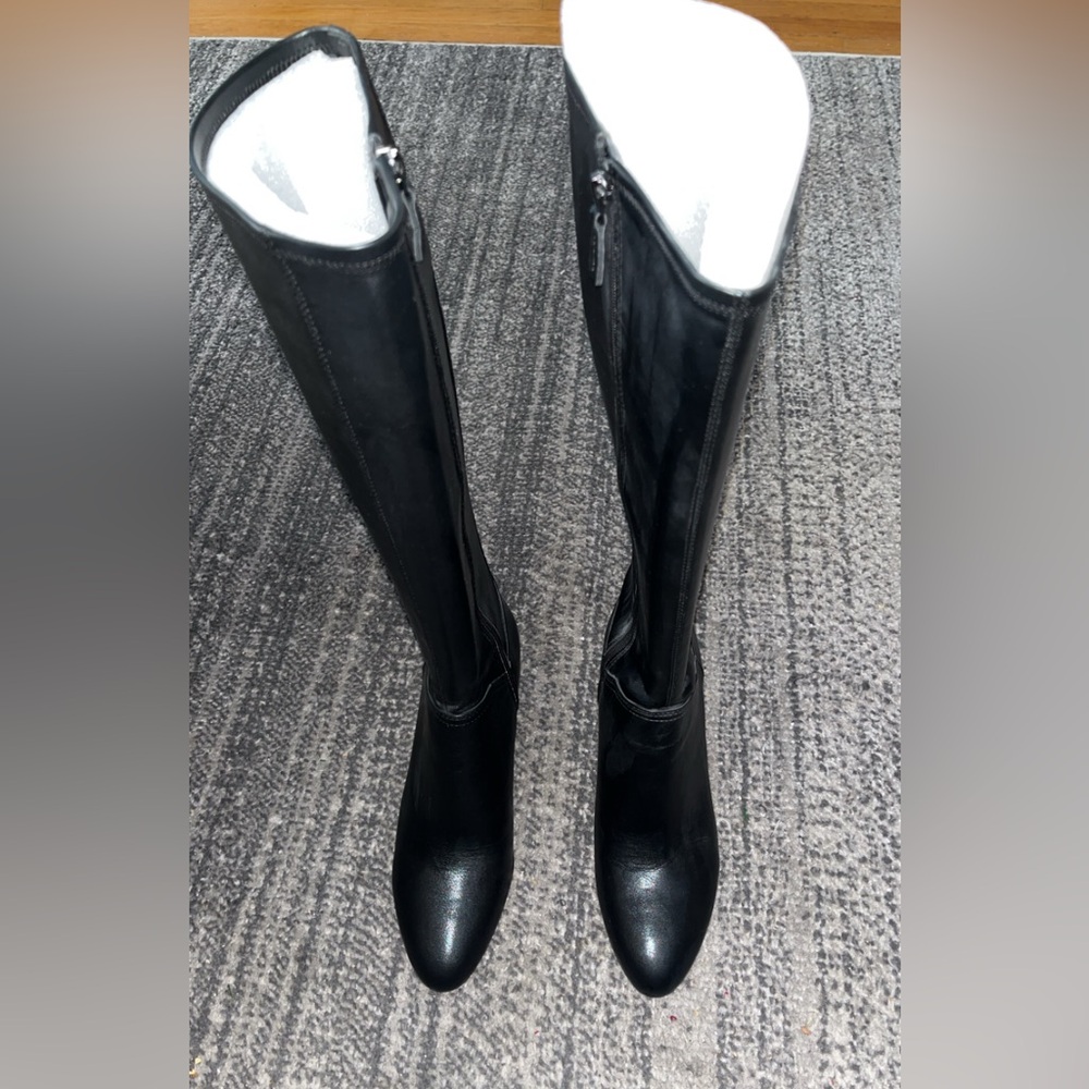 Franco Sarto Size 9M Elegant Tall Black Leather Boots